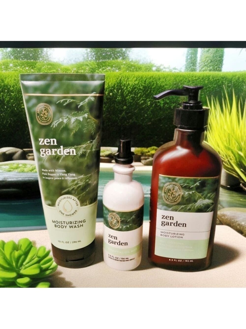 ZEN GARDEN BODY WASH LOTION ESSENTIAL OIL MIST BATH BODY